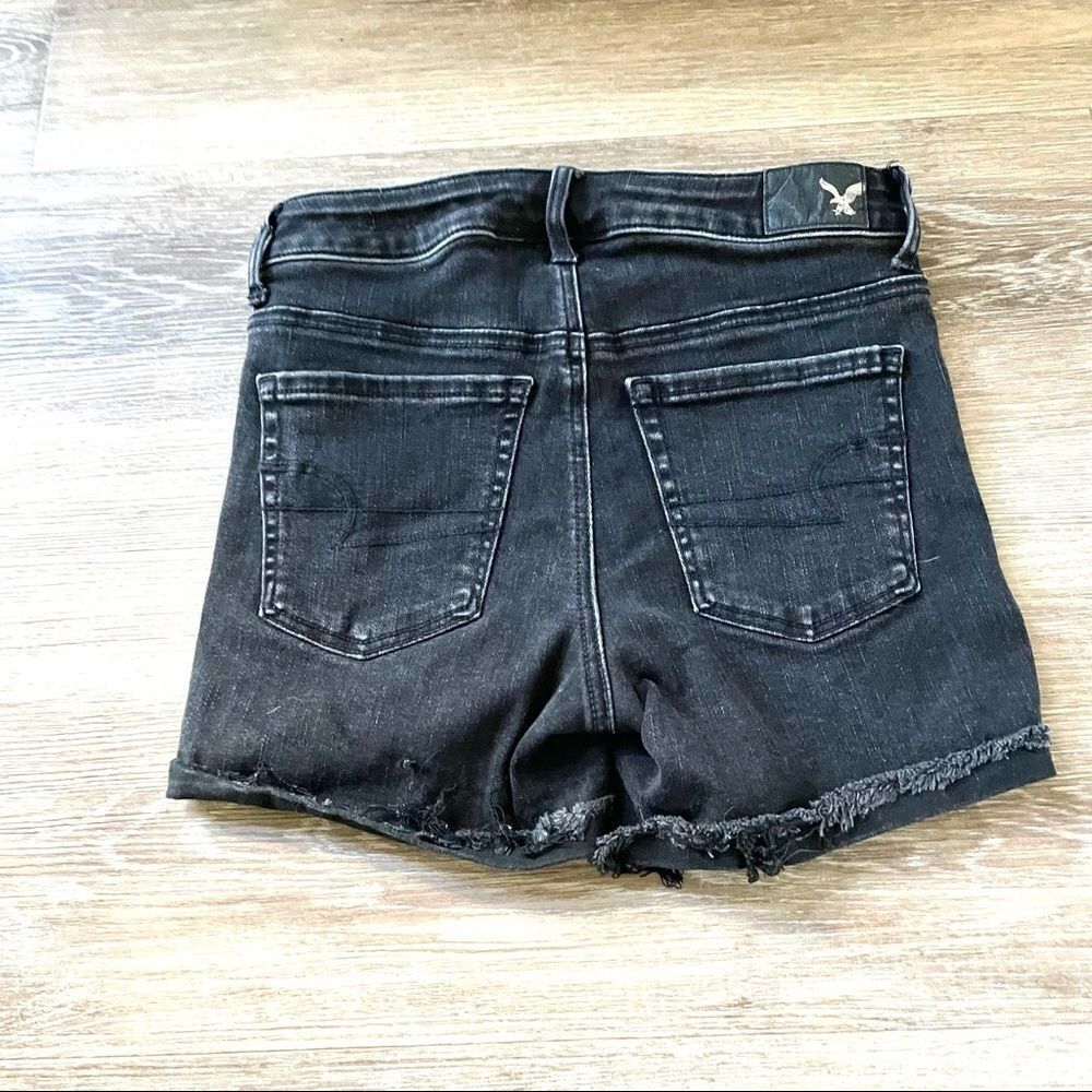 American eagle outfitters black super stretch hi rise shortie - Picture 3 of 11